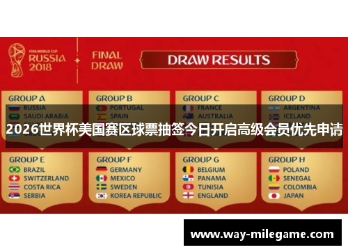 2026世界杯美国赛区球票抽签今日开启高级会员优先申请